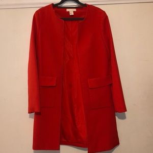 H&M Red/Orange Long Blazer Trench Coat